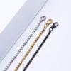 Stainless Steel Square Box Chain Necklace For Men Women Retro Black Gold Silver Color Choker Metal Jewelry DIY Accessories