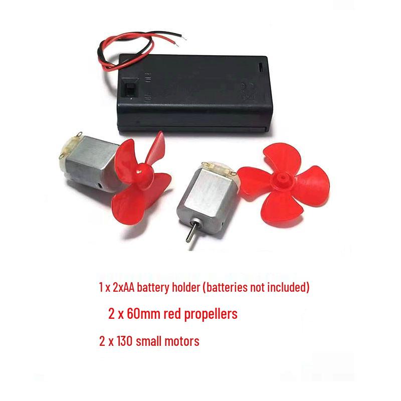 Wind-Powered Toy Boat Model: DIY Windmill, Propeller, Motor & Battery Box Set