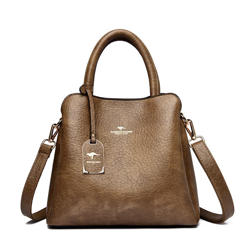 Luxury Designer Women's 3 Layer Tote Sac Large Capacity Commuting Shoulder Crossbody Bags Top Quality Soft Leather Handbags 2026