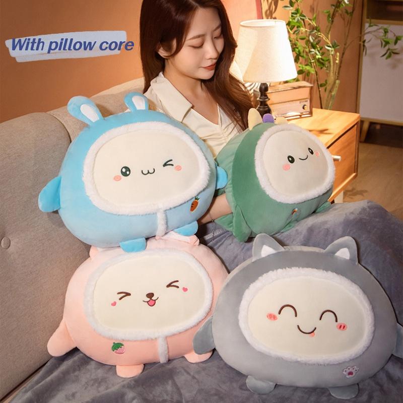 Cartoon Plush Pillow For Office Nap And Car Use, Korean Style Cushion With Soft Cotton Filling 40x40x20cm