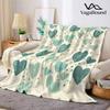 Sage Hearts Flannel Blanket Warm Soft Halloween Christmas Decorative Couch Warm Cozy All-Season Gift