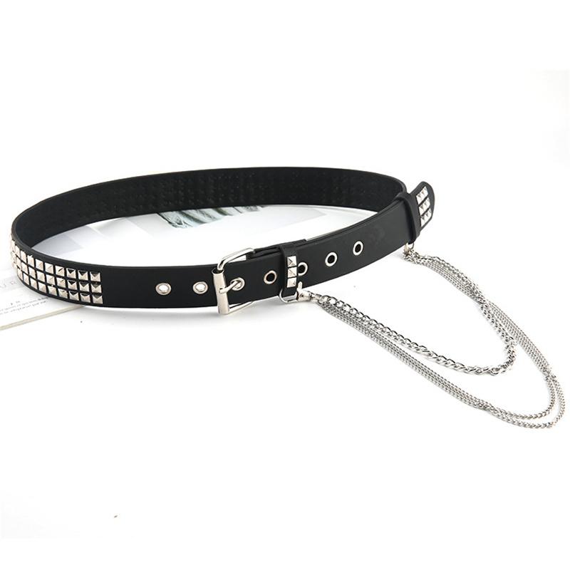 2026 Rivet Studded Punk Hip Hop Belt Women Goth Vintage PU Leather Waist Chain Fashion Belts