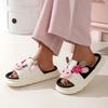Fashion Women's House Slippers New Cartoon Shoes Spring Summer Indoor Non-Slip Linen Slippers Woman Breathable Soft Sole Platform Slides