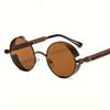 1 Piece Vintage Metal Spring-Legged Glasses, Brown Tea-Colored Eyeglass Frames and Lenses In the Same Color Scheme, European and American Retro R