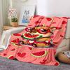 1pc Watermelon Heart Blanket Lightweight Flannel Throw for Sofa Bed Travel Camping Livingroom Office Couch Chair