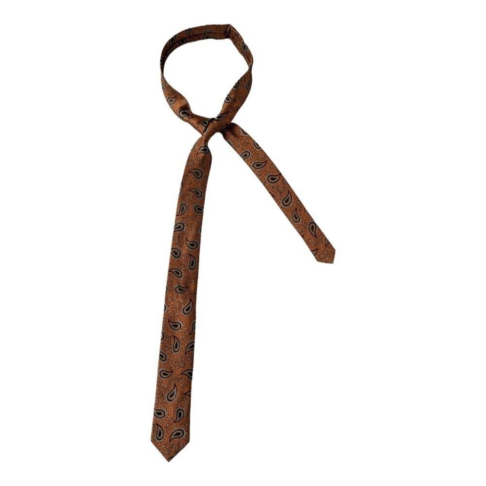 Регулируемый Узкий Галстук Мягкий Мужской Галстук Модный Галстук с Рисунком  Кешью  Унисекс оранжевый