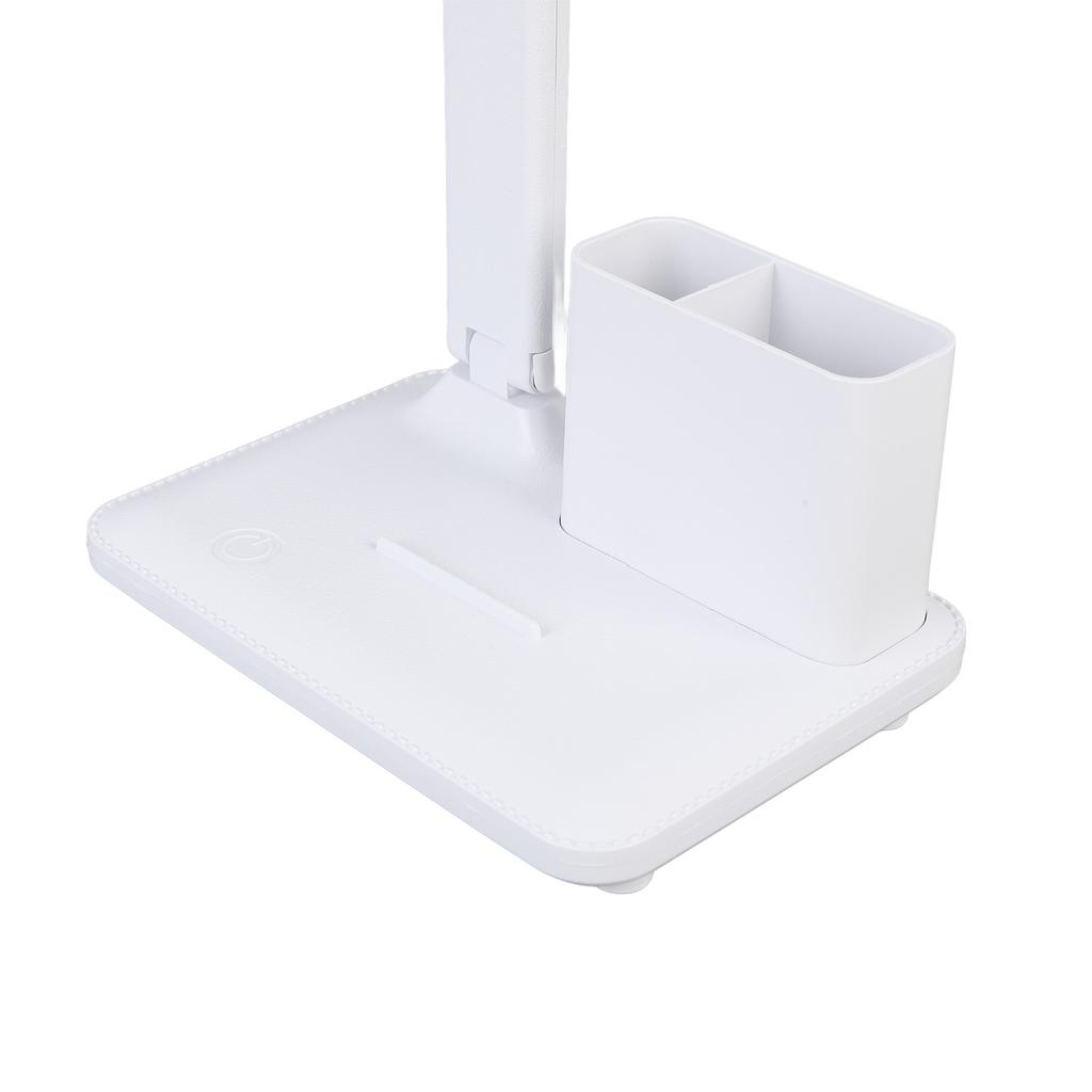 LED Schreibtischlampe mit abnehmbarem Stifthalter, drehbarem Kopf, stufenloser Dimmung, 3 Farbtemperaturen, Augenpflege