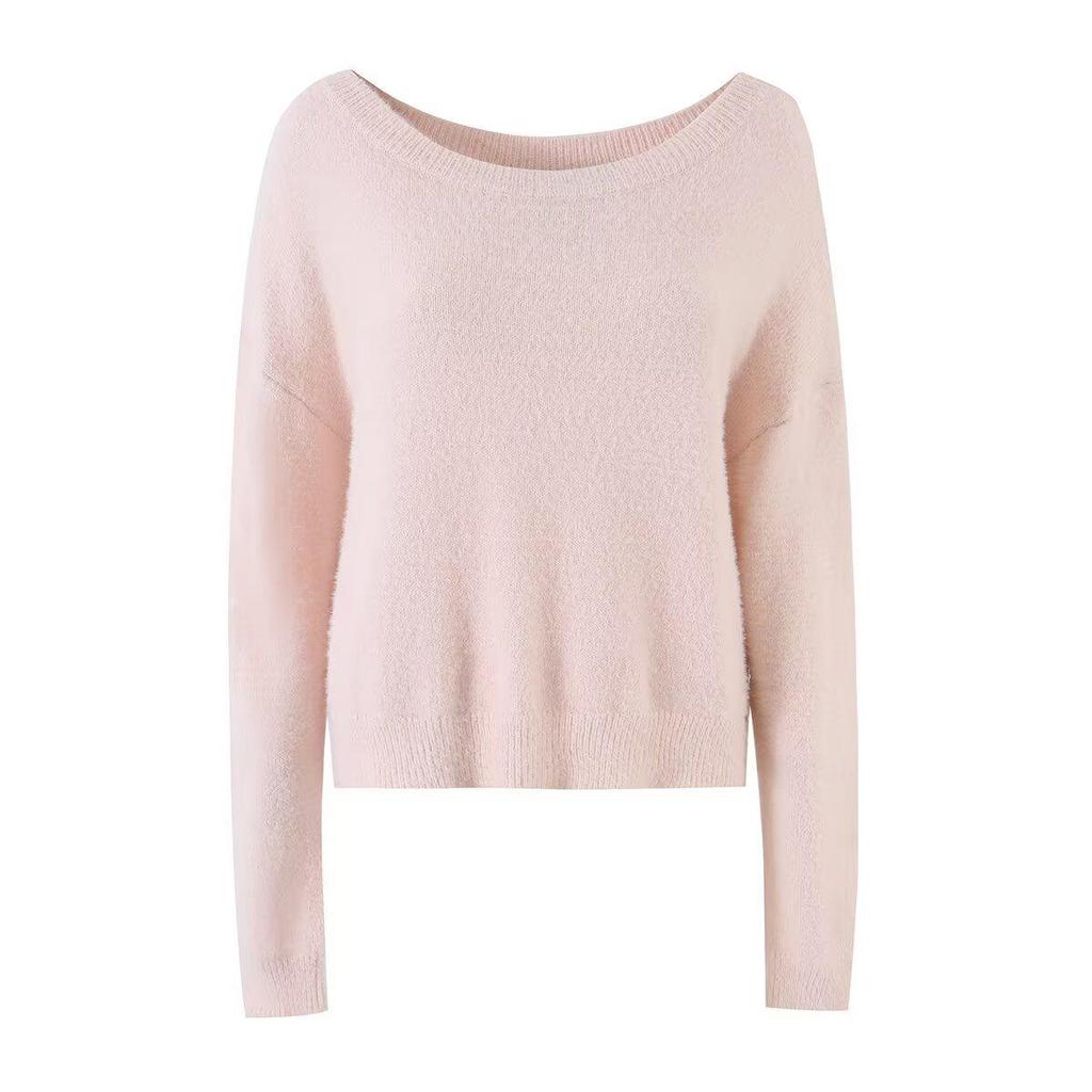 2026 European & American Style Women's Long-Sleeve Solid Color Sweater - Versatile Fashion for a Comfy Commute.