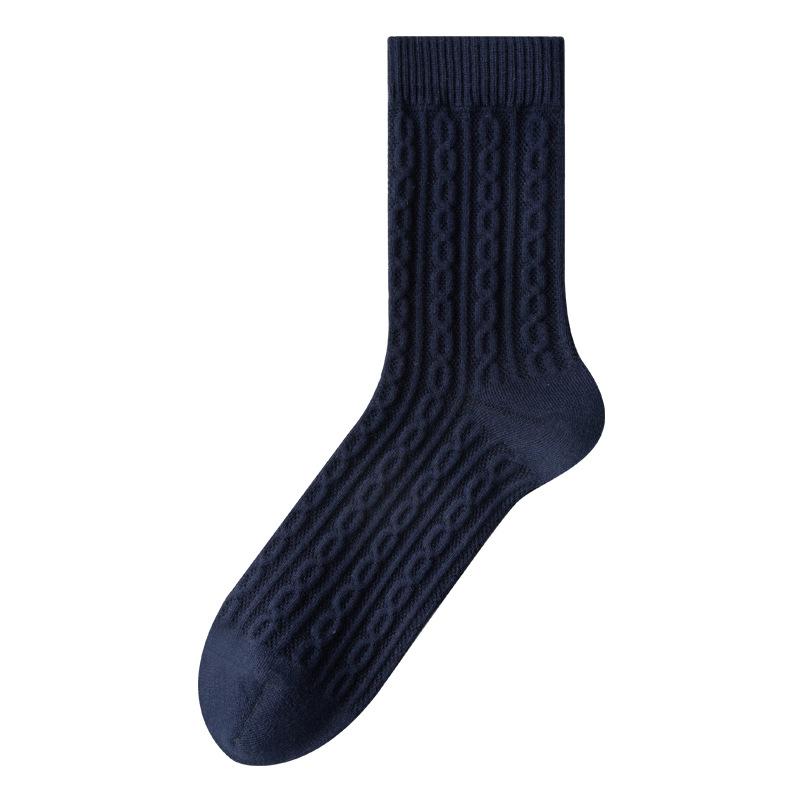 Winter Men's Thickened Boneless Long Socks, All-cotton Warm Retro Autumn and Winter Loose Cotton Socks, Pure Cotton Socks