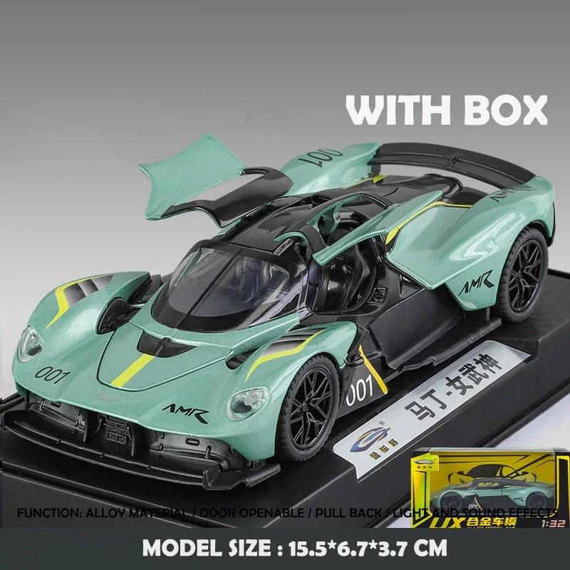 1:32 Aston Martin Valkyrie Alloy Car Model Diecasts Metal Sports Car Vehicles Model Simulation Sound Light Kids Toys Gift