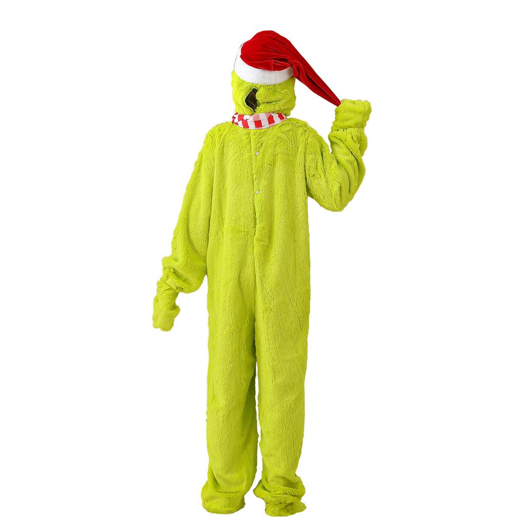 Disfraz Navideño de Grinch Stitch para Niños, Atuendo de Papá Noel, Traje de Cosplay de Grinch para Niños y Niñas, Disfraz de Fiesta Navideña