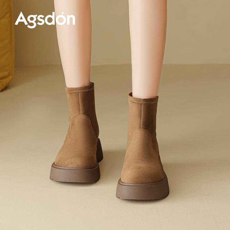 Augustine Platform Martin Boots Women's 2025 New Autumn Huge Good-looking British Style Short Boots Maillard Western Boots