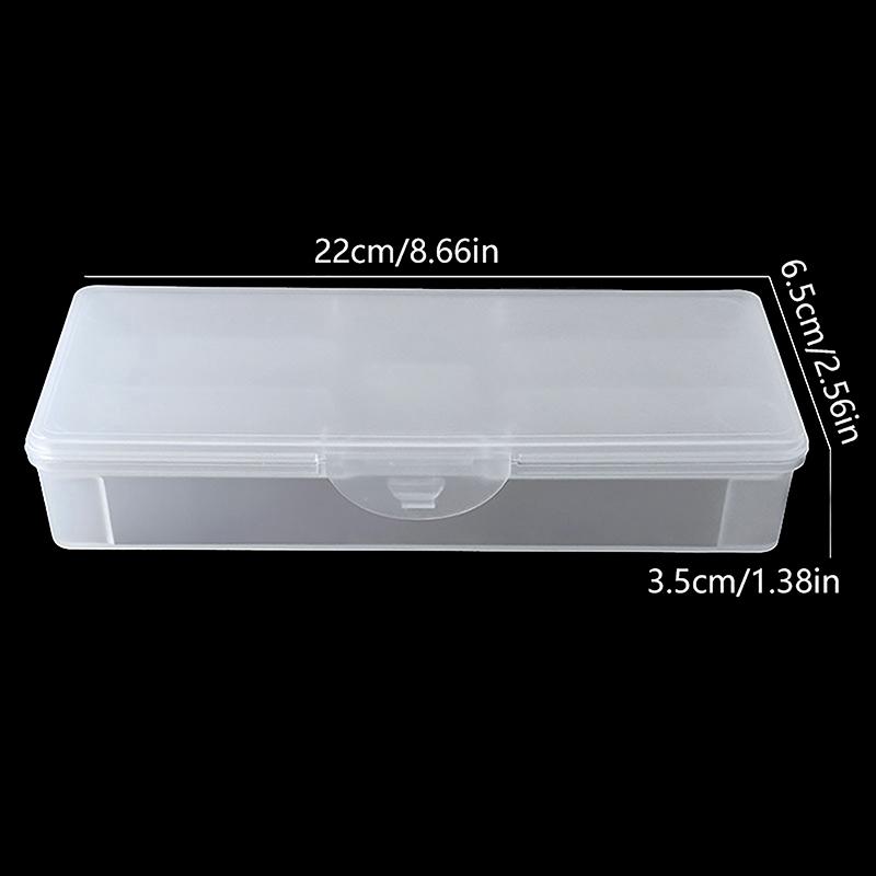Rectangle Double-Layer Nail Art Tool Empty Storage Box Tweezers Clippers Pens Polishing Nail Buffer Files Plastic Container