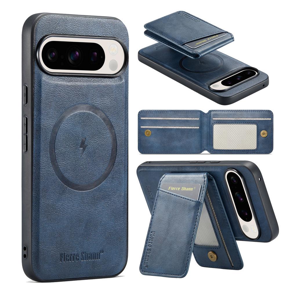

Auto Leather Phone Case for Google Pixel 10 Pro XL Pixel9 Pro 9A 8 8A 7 7A Detachable RFID Blocking Magnetic Card Holder Cover Google Pixel 10 Pro XL синий