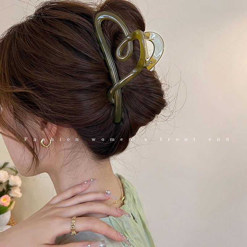Love Grab Clip Women's High-end Temperament Shark Clip Hairpin Back Head Clip Headgear Simple Hairpin Spring
