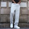 Men's Baggy Stacked Sweatpants  Drawstring Waist Wide Leg Flared Sweatpants Streetwear