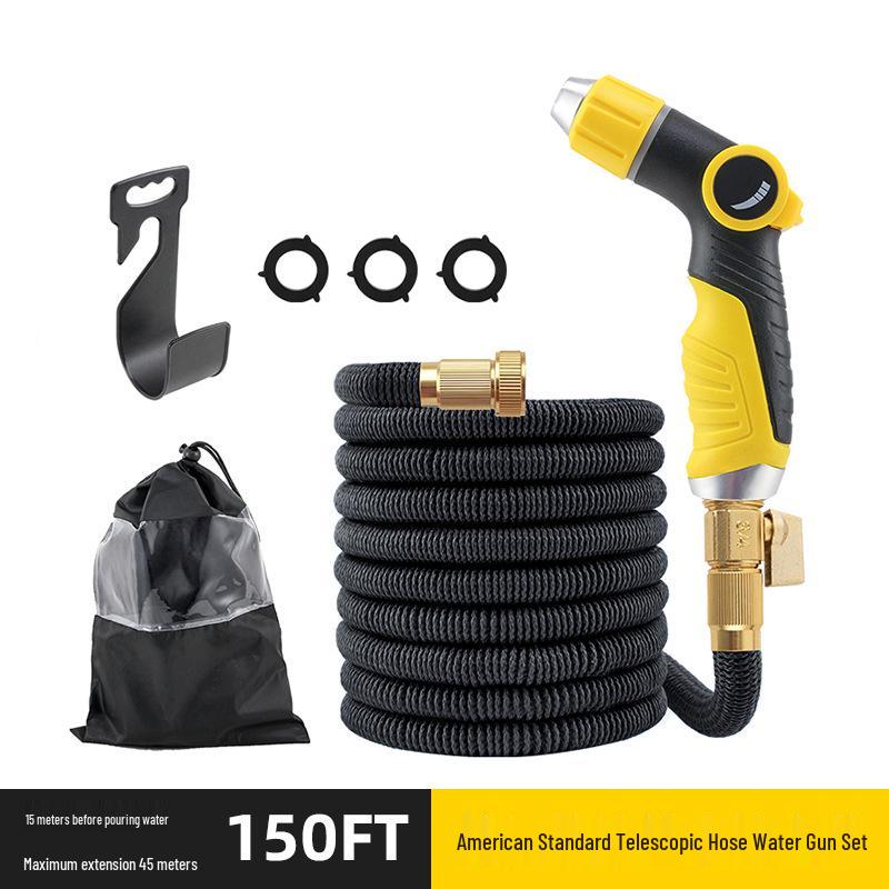Midsummer Garden Retractable Water Hose: European & American Standard, Ideal for Garden, Household, and Car Wash.