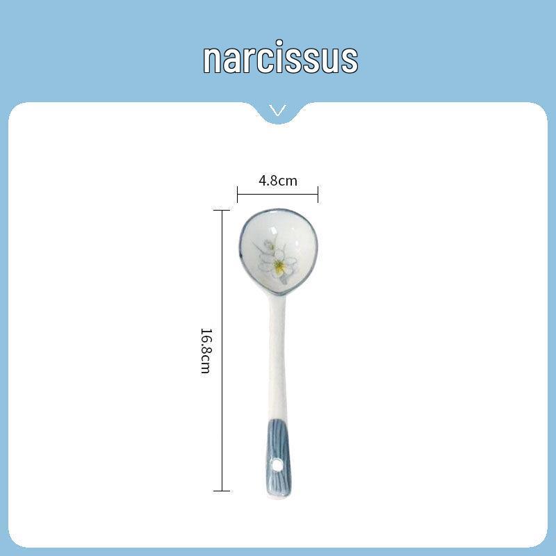 Ceramic Underglaze Twisty Stirring Spoon - Cute Children's Tableware and Dessert Spoon