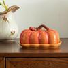 Butter Dish Pumpkin Snack Tray Halloween Butter Dish With Lid For Kitchen Dining Room Fall Centerpiece Thanksgiving Dinner