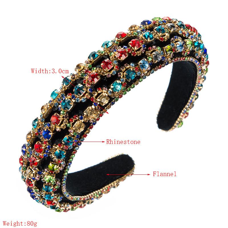 Sponge Headband Fashion Beautiful Rhinestone-Encrusted Ball Hair Palace Style Accessories Velvet Fabric Ladies