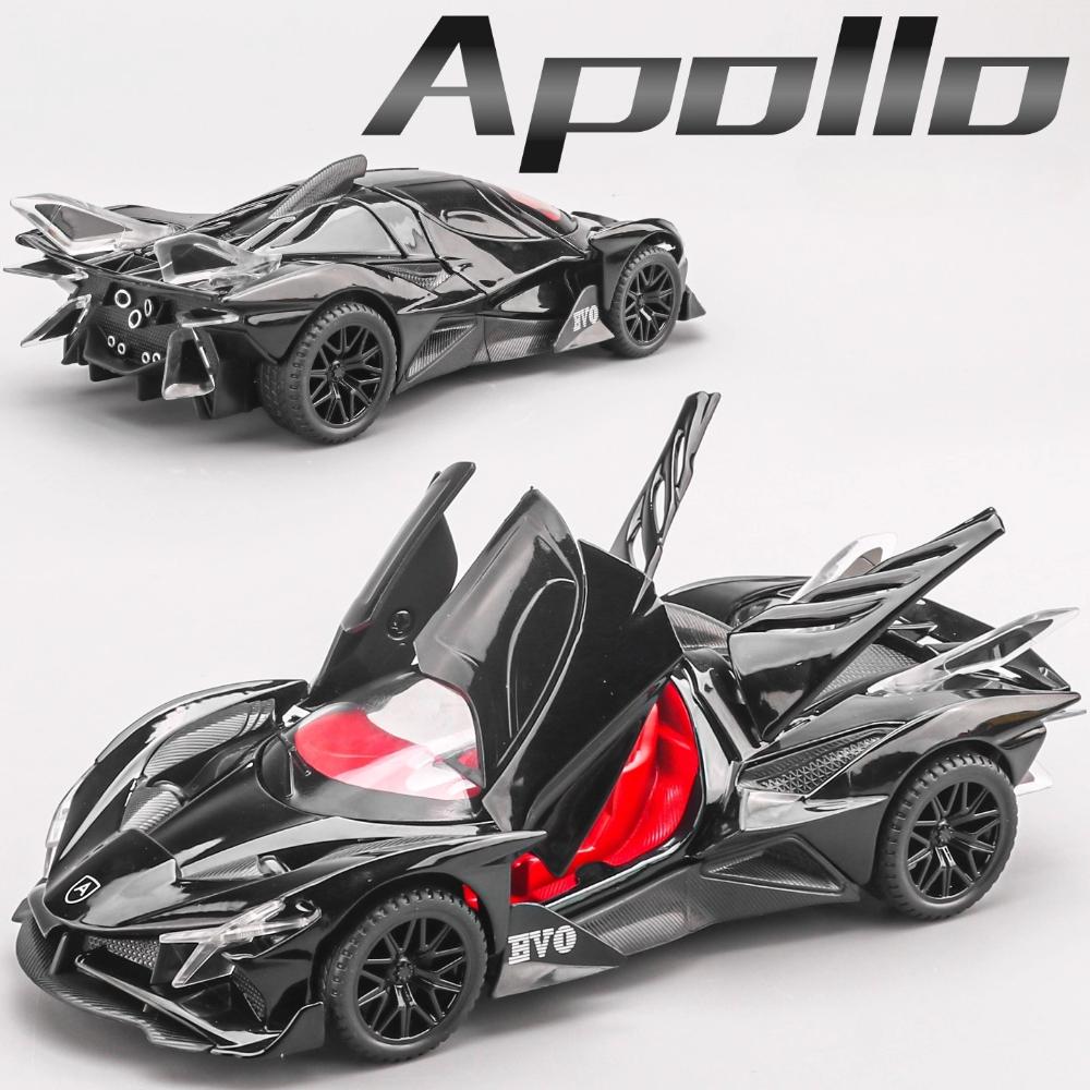 Scala 1:32 Apollo EVO IE Modello di Auto Giocattolo Metallo Pressofuso Ritorno Automatico Super Auto Porte Apribili Modelli di Veicoli Migliori Regali per Bambini