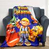 1pc Bob the Build Blanket with Custom Name, Gift, for Men and Women, Soft Blanket, Good for Sofa Bed Couch Travel, Lightweight Flannel Blanket