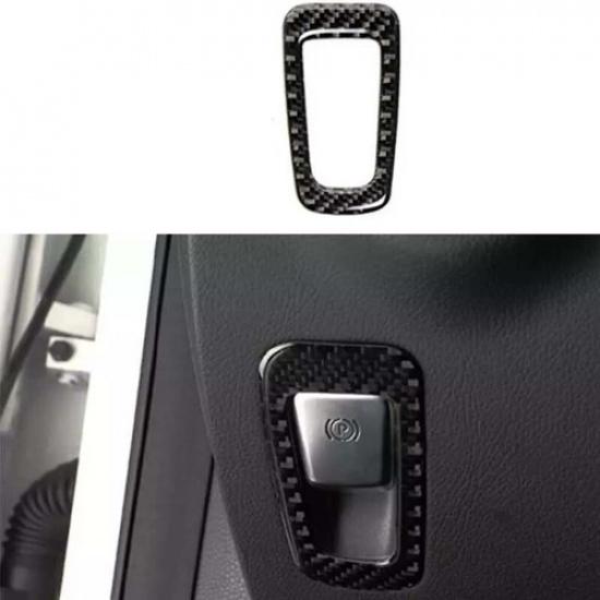 Carbon Fiber Button Cover Car Console Multimedia Emergency For Benz E-Class Real