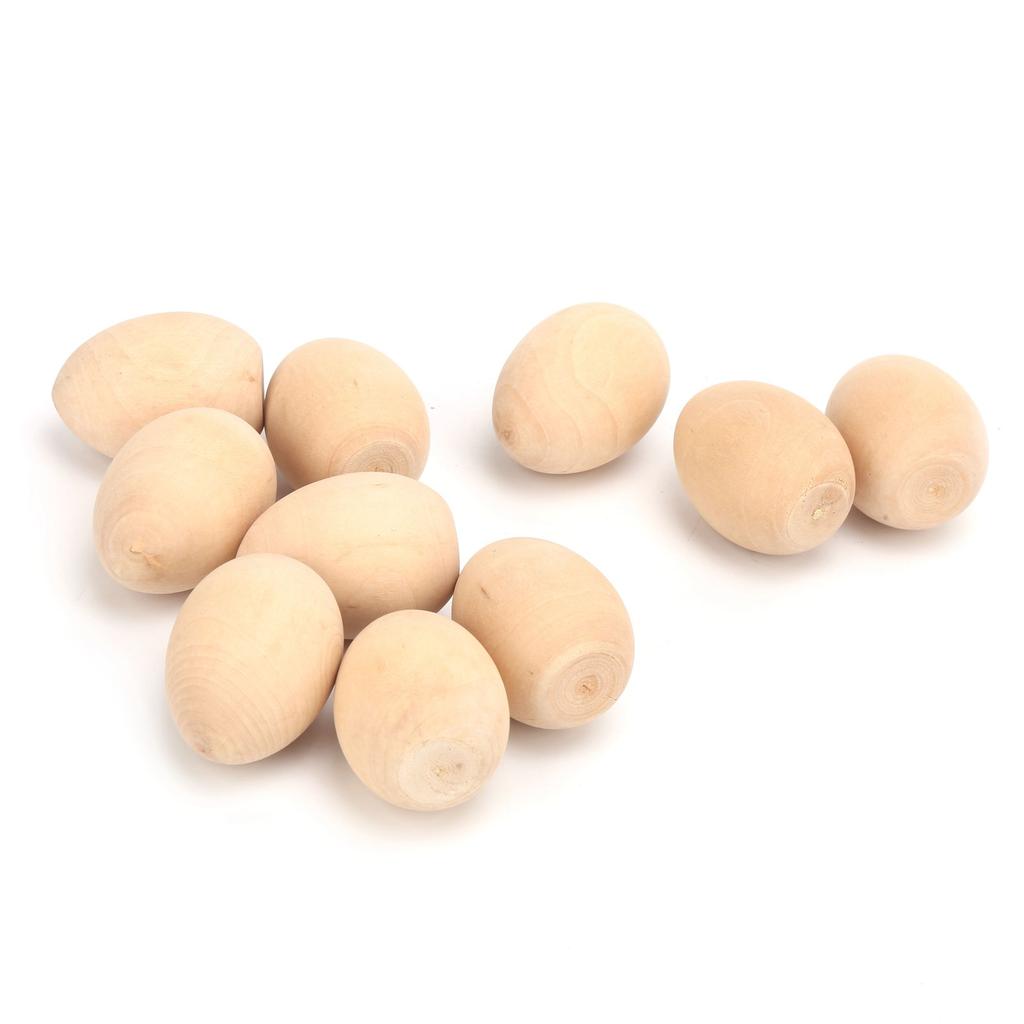 10 Stuks Houten Eieren Levendig Lichtgewicht Draagbaar Niet Snel Breekbaar Voedselspeelgoed Nep Eieren voor Familiedecoratie