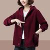 2023 Women's Korean Style Loose-Fit Corduroy Jacket with Velvet, Available In Plus Sizes for Spring, Autumn, and Winter.