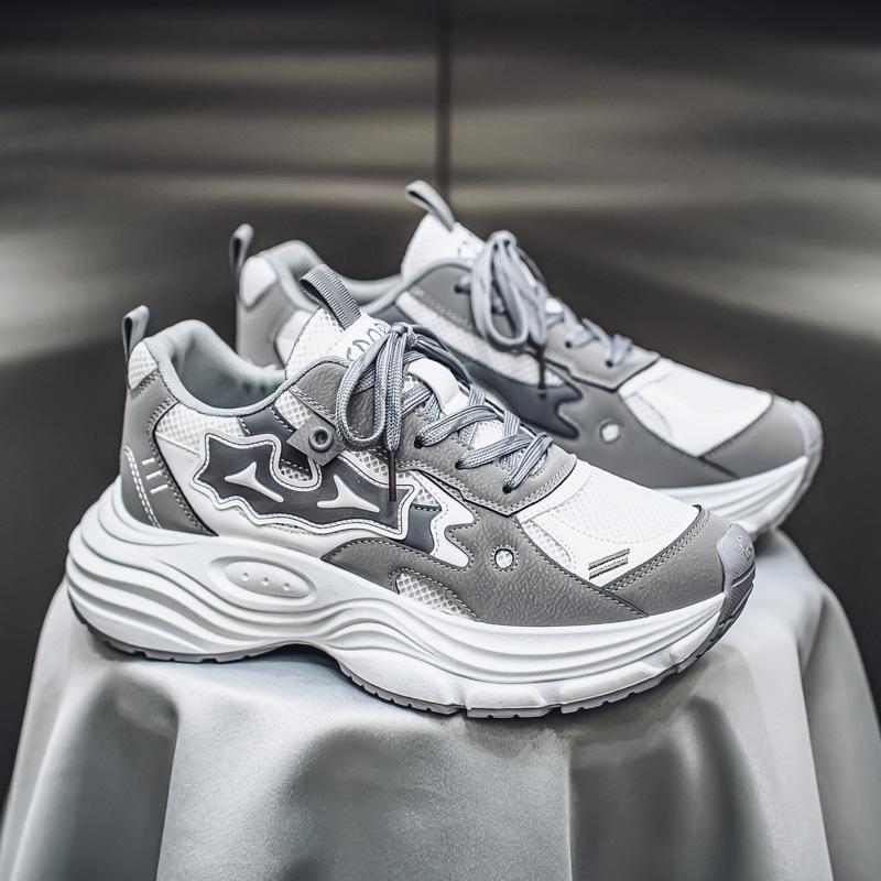 Men's Shoes 2025 New Spring Trend Versatile Thick-soled Wear-resistant Student Sports and Leisure Shoes Men's Breathable Dad Shoes