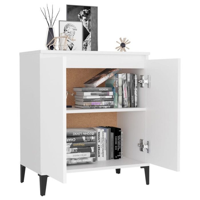 VidaXL Buffet, Cabinet with 2 Doors, Storage Furniture, Living Room Organizer, Industrial, White Wood 806076