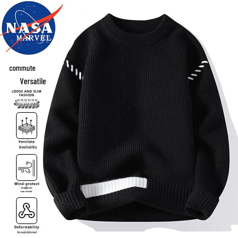 NASA MARVEL Men's Pullover Round Neck Knit Sweater