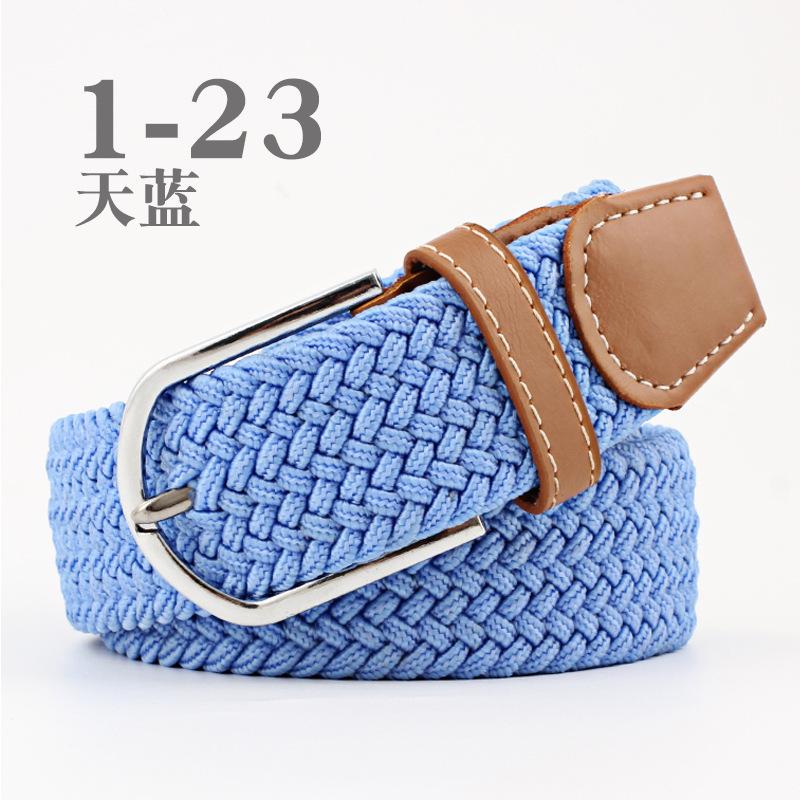 Women Casual Knitted Pin Buckle Without Holes Men Belt Woven Canvas Elastic Expandable Braided Stretch Belts for Female Jeans