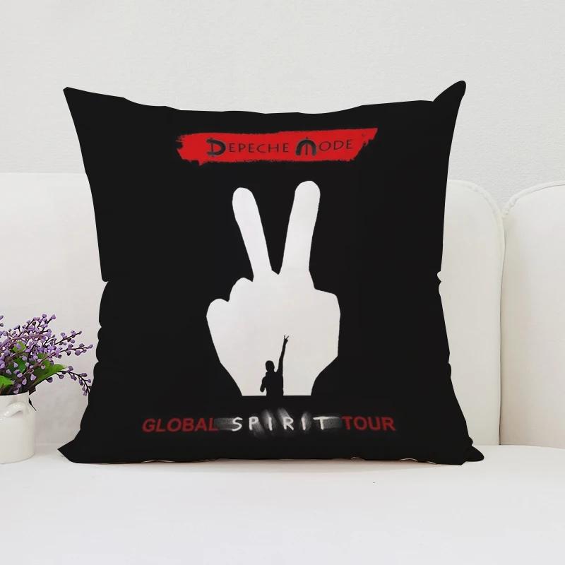 Wendbarer bedruckter Kissenbezug D-Depeche M-Mode Fan-Geschenk Zuhause Sofa Dekokissenbezug Stuhl Lendenkissen 40x40