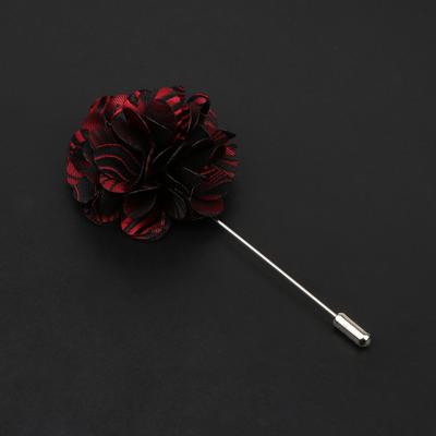 Men's Handmade Fabric Brooches Floral Lapel Pin Fit Suit Shirt Wedding Party Bussiness Boutonniere Jewelry Clothes Accessories