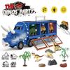 Music Lighting Dinosaur Car Transport Truck Pull Back Dino Car Vehicle Container Storage Model Kids Toys Boys Children Birthday Gift