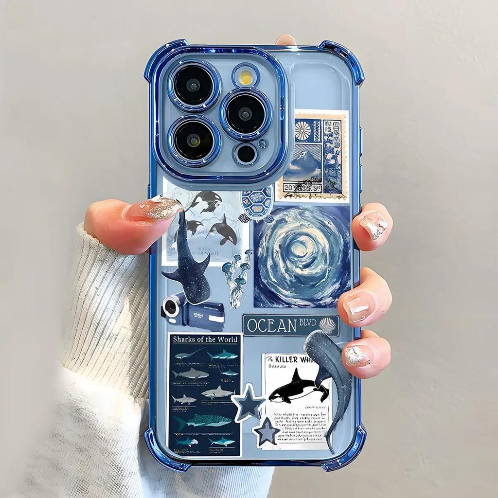 HOT Whale Shark Pattern Plating Phone Case For Xiaomi Redmi 15 A3 15C 14C 13C K50 A1 Note 15 14 13 12 Pro Plus 4G 5G Anti Fall