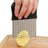 Coltello Ondulato per Tagliare Patatine Waffle Acciaio Inossidabile Verdura Patata Tritatutto Ondulato Affettatrice per Patatine Fritte per Carota Cipolla