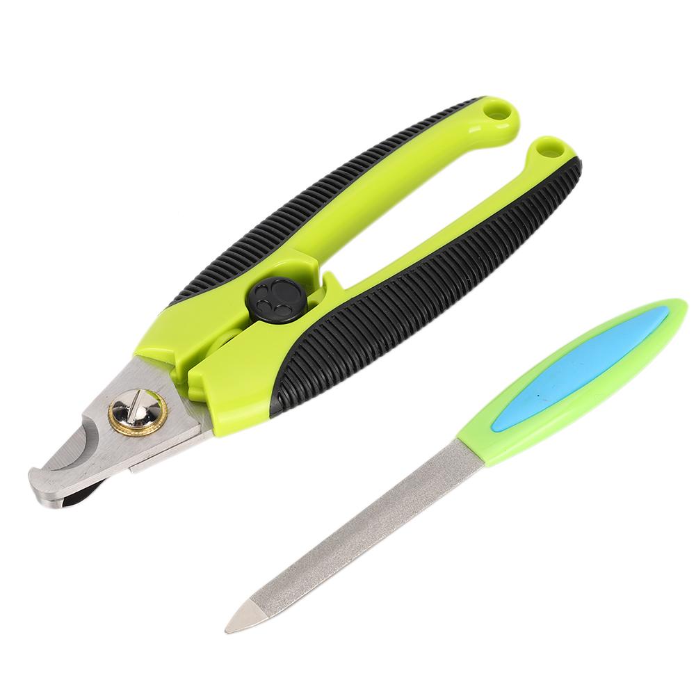 Tiernagelschere Schneider Schleifmesser Schneidset Rutschfester Griff für Katzen Hunde(K109 Wellengriff )