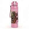 1PC Dark fantasy band figure print 750ml colorful plastic sports water bottle leakproof pop up lid with straw for outdoor work home use