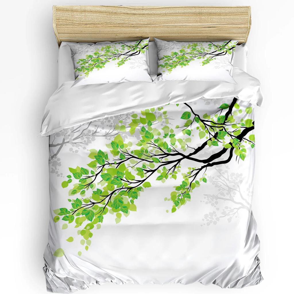 3pcs Bedding Set Tropical Jungle Leaves Monstera Green Home Textile Duvet Cover Pillow Case Boy Kid Teen Girl Bedding Covers Set