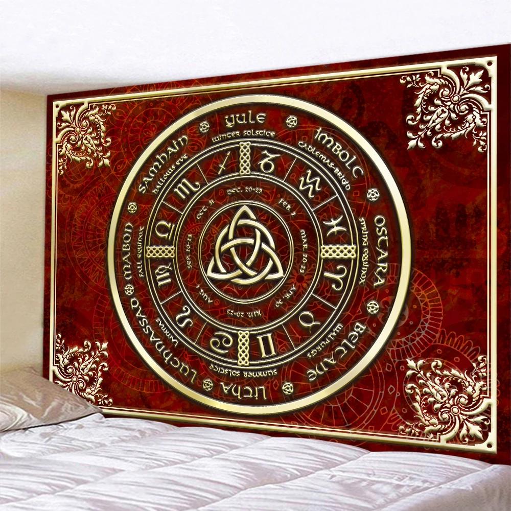 Викинг мистические символы гобелен хиппи орнамент комната спальня декор эстетический — фото 8