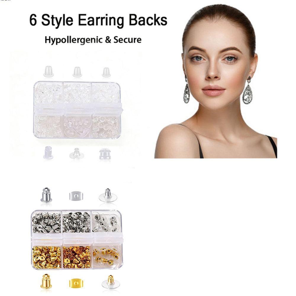 Transparent Earring Back Stoppers Soft Silicone Earring Safety Back Ear Plug Set  DIY Earring