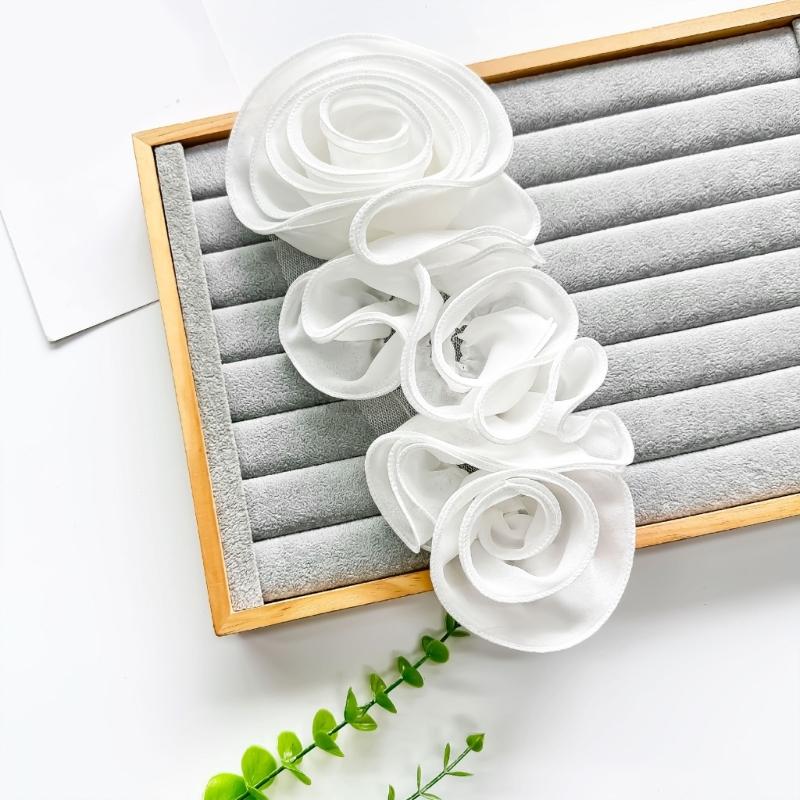 3D Ruffle Flower Appliques Handcraft Materials Kits Crafting Garment Accessories Dance Costume Project Sewing On Patches