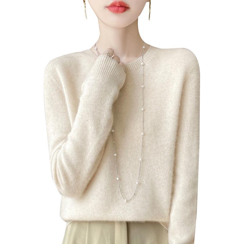 Women's Round Neck Sweater Pullover Sweater Autumn and Winter Warm Temperament Top