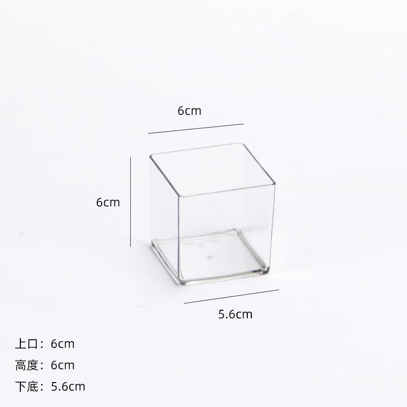 Square Acrylic Flower Box Clear Vase Flowers Green Plants Flower Arrangement Hydroponic Container Square Box Floral Material