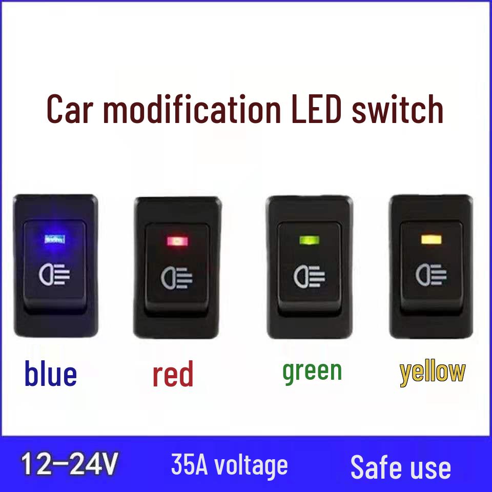 

Car & Truck Fog Light Rocker Switch for Daytime Running Lights, 12V/24V Compatible Green Switch 1pc