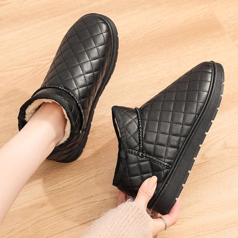 Women Winter Ankle Boots Ladies Casual Slip-on Warm Flats Snow Boots Mom Cotton Shoes Footwear