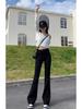 Women's Black Micro-Flare High-Waisted Jeans - 2024 Winter Slimming Elastic Trendy Pants