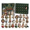 Kreative Weihnachts-Raumdekoration Shih Tzu Adventskalender, 24-Tage Countdown Spielzeug-Set mit Mini-Hund 24 Tage Festliche Dekorationsfiguren, Baumhänge-Dekoration,